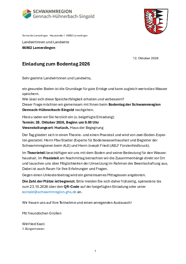 Einladung zum Bodentag am 28. Oktober 2026